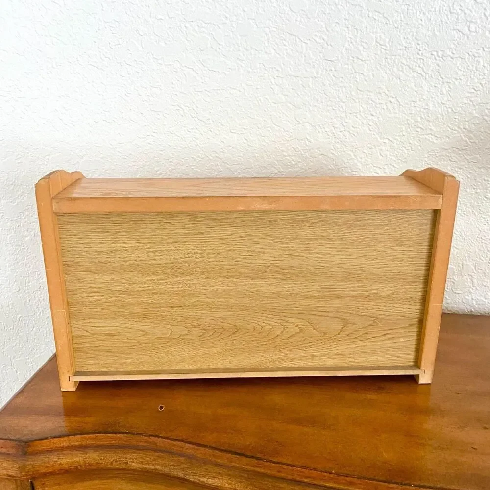 Vintage Housewares Coordinates Wooden Bread Box Cottage Core Farmhouse